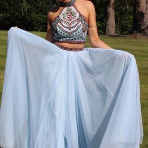 Sherri Hill Light Blue Prom Dress